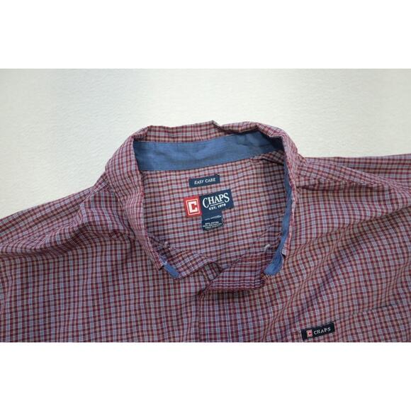 Chaps Ralph Lauren Dress Shirt Plaid Easy Care Mens Size 3XB 3XL Big - Picture 8 of 10